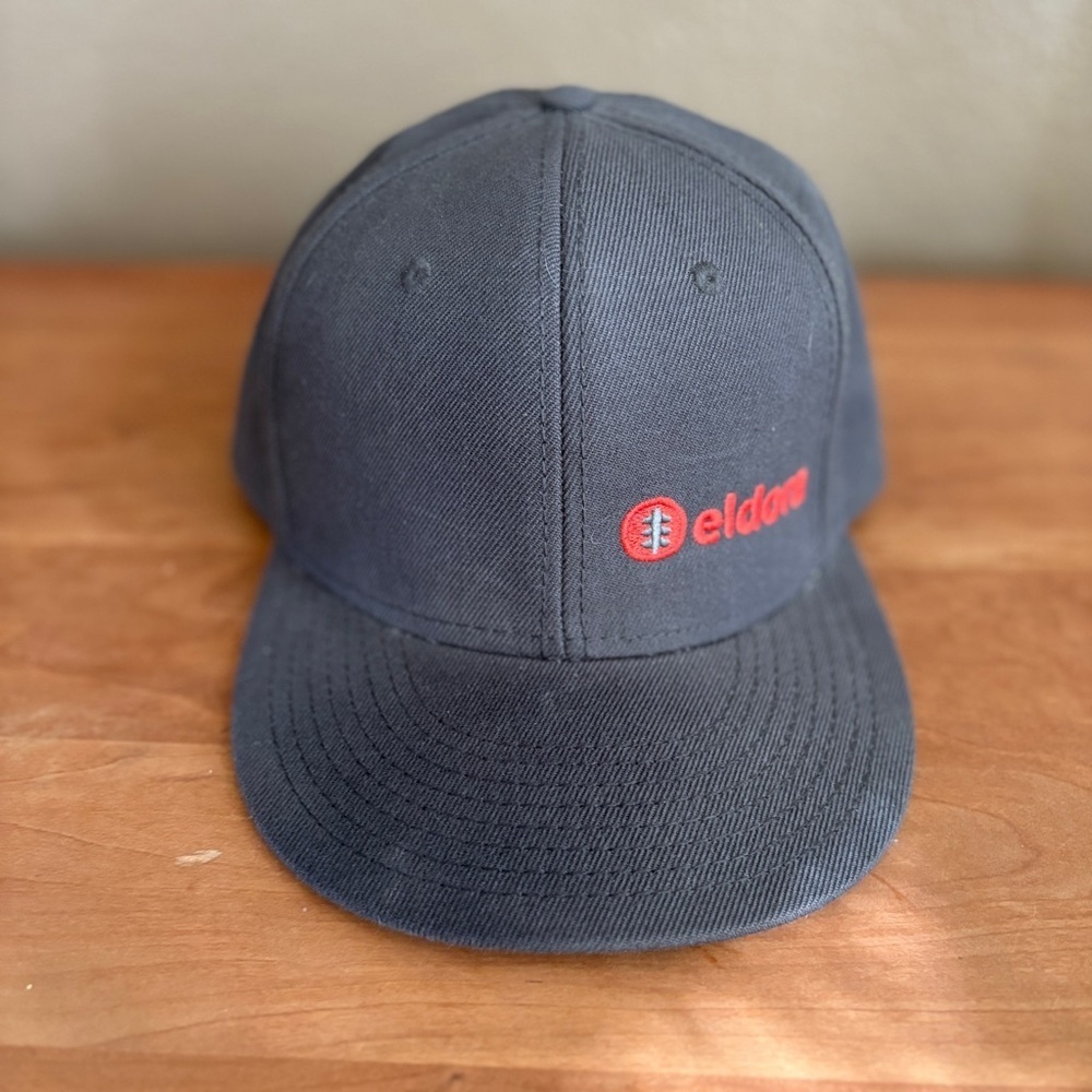 Eldora Logo Colorado Ski Resort Dark Gray & Red Adjustable Baseball Cap